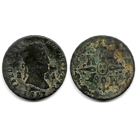 Fernando VII. 1832. 4 Maravedí (RC+) Ceca de Segovia