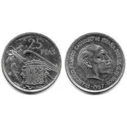 Estado Español. 1957*(75). 25 Pesetas (SC)