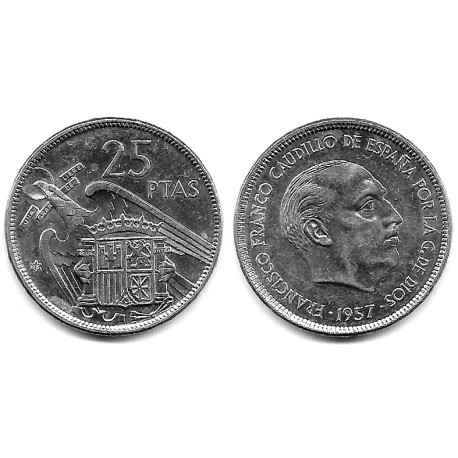Estado Español. 1957*(75). 25 Pesetas (SC)