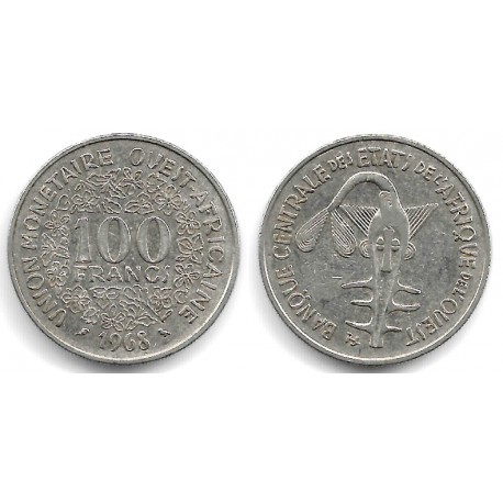 (4) Estados África Oeste. 1968. 100 Francs (MBC)