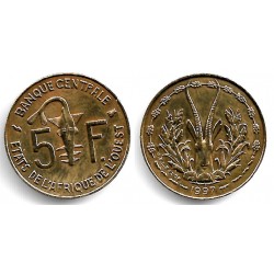 (8a) Estados África Oeste. 1997. 5 Francs (EBC+)