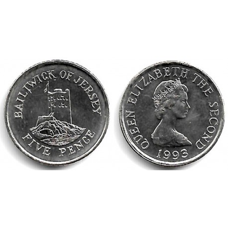 (56.2) Jersey. 1993. 5 Pence (SC)