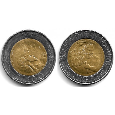(314) San Marino. 1994. 500 Lira (SC-)