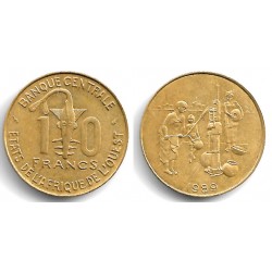 (10) Estados África Oeste. 1989. 10 Francs (EBC)