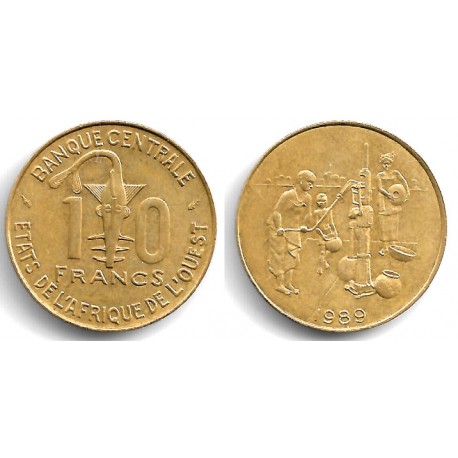 (10) Estados África Oeste. 1989. 10 Francs (EBC)