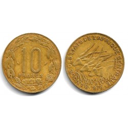 (9) Estados África Central. 1976. 10 Francs (MBC-/BC+)