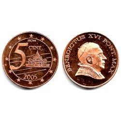 Ciudad del Vaticano. 2005. 5 Cents (EBC) Prueba