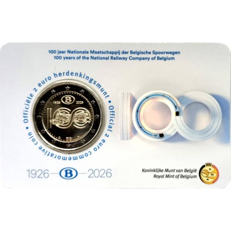 Bélgica. 2026. 2 Euro (SC) Compañía Nacional de Ferrocarriles