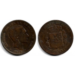 Alfonso XII. 1879. 10 Céntimos (RC+/RC) Ceca de Barcelona OM