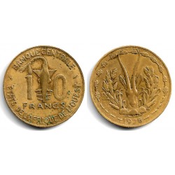 (1a) Estados África Oeste. 1978. 10 Francs (MBC-)