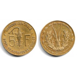(2a) Estados África Oeste. 1976. 5 Francs (MBC+)