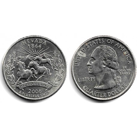 (382) Estados Unidos de América. 2006(P). Quarter Dollar (EBC) Nevada, Manchas