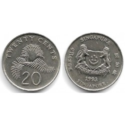 (101) Singapur. 1993. 20 Cents (MBC+)