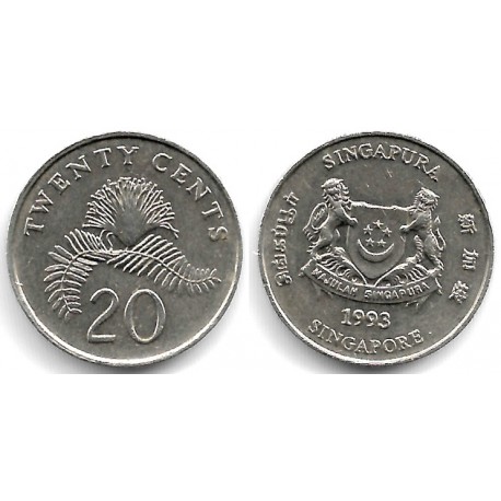 (101) Singapur. 1993. 20 Cents (MBC+)