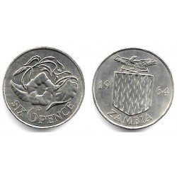(1) Zambia. 1964. 6 Pence (EBC+)