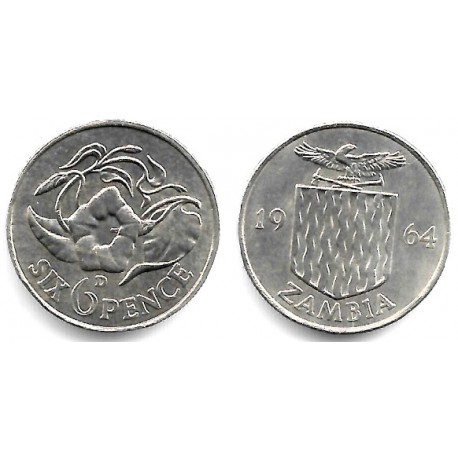 (1) Zambia. 1964. 6 Pence (EBC+)