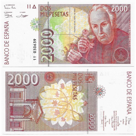 España. 1992. 2000 Pesetas (SC) Serie 1T, Nuevo Diseño
