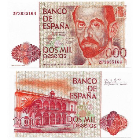 España. 1980. 2000 Pesetas (SC) Serie 2F