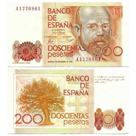 España. 1980. 200 Pesetas (MBC) Serie A