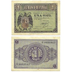 Estado Español. 1938. 1 Peseta (MBC) Serie G