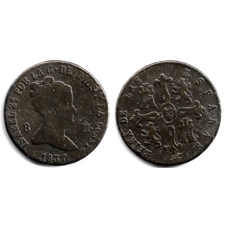 Isabel II. 1837. 8 Maravedí (BC/BC-) Ceca de Segovia