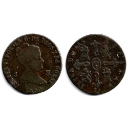Isabel II. 1850. 8 Maravedí (BC/BC+) Ceca de Jubia