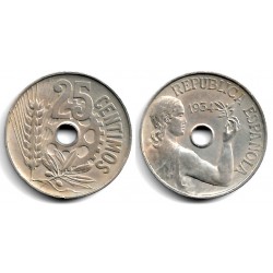 España (II República). 1934. 25 Céntimos (EBC)