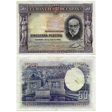 España. 1935. 50 Pesetas (MBC-) Sin Serie