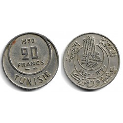 (274) República Tunecina. 1950. 20 Francs (MBC)