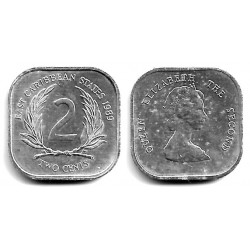 (11) Estados Orientales Caribeños. 1989. 2 Cents (SC)