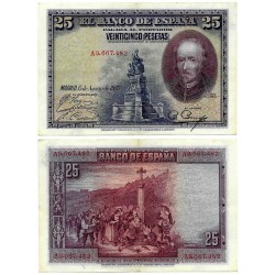 España. 1928. 25 Pesetas (MBC+) Serie A