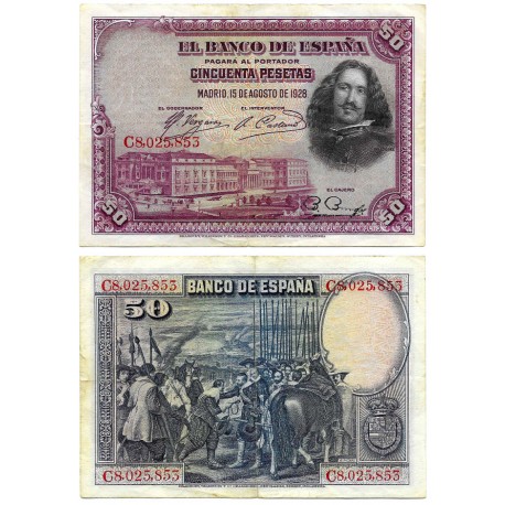 España. 1928. 50 Pesetas (MBC) Serie C