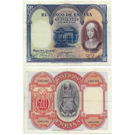 España. 1927. 500 Pesetas (MBC+) Sin Serie