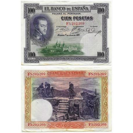 España. 1925. 100 Pesetas (BC+) Serie F