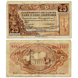 Lleida. 1937. 25 Céntimos (BC)