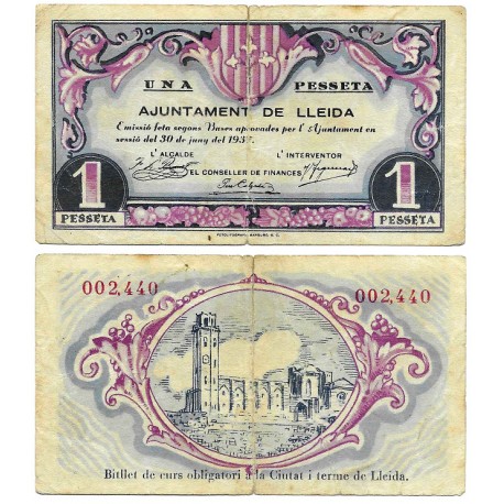 Lleida. 1937. 1 Peseta (MBC)