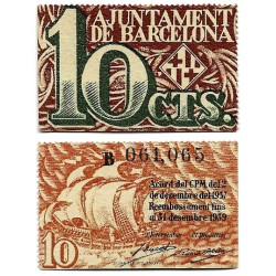 Barcelona. 1937. 10 Céntimos (SC) Serie B
