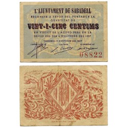 Sabadell. 1937. 25 Céntimos (MBC)