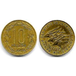(9) Estados África Central. 1974. 10 Francs (MBC)