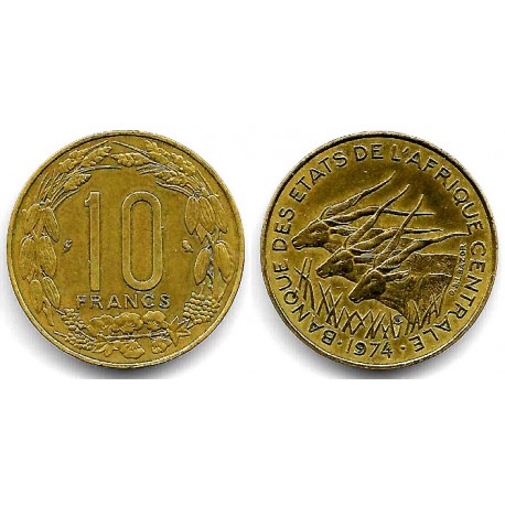 (9) Estados África Central. 1974. 10 Francs (MBC)