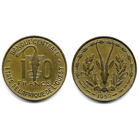(1) Estados África Oeste. 1959. 10 Francs (EBC)