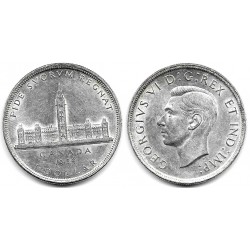 (38) Canadá. 1939. 1 Dollar (MBC+) (Plata)