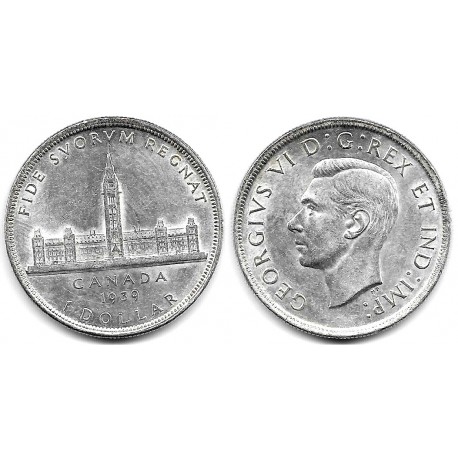 (38) Canadá. 1939. 1 Dollar (MBC+) (Plata)