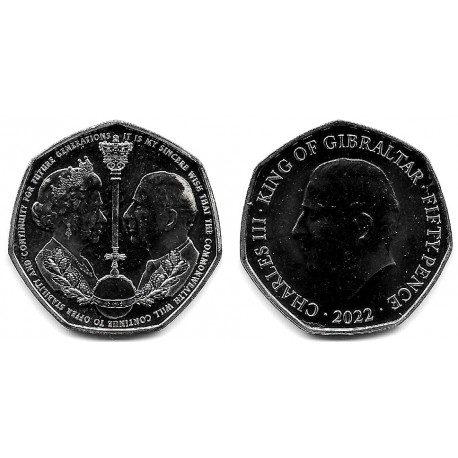 Gibraltar. 2022. 50 Pence (SC)