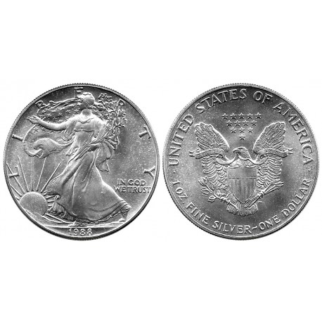 (273) Estados Unidos de América. 1988. 1 Dollar (SC) (Plata) 31,10 gr. de .999 Milésimas