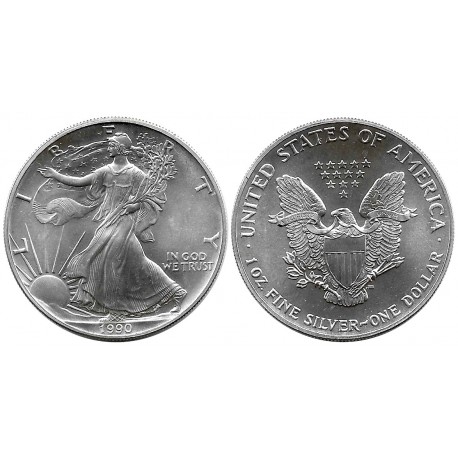 (273) Estados Unidos de América. 1990. 1 Dollar (SC) (Plata) 31,10 gr. de .999 Milésimas