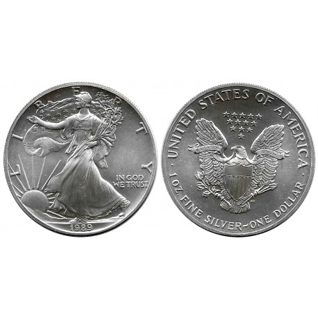 (273) Estados Unidos de América. 1989. 1 Dollar (SC) (Plata) 31,10 gr. de .999 Milésimas