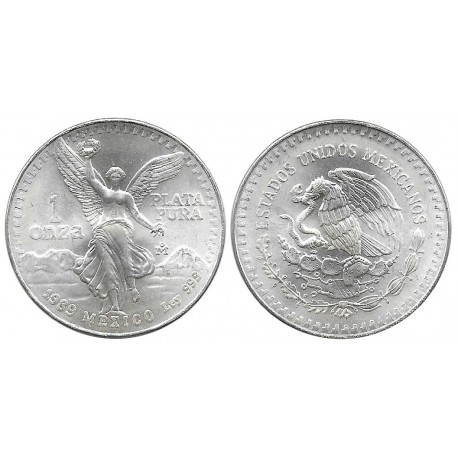 (494.1) Estados Unidos Mexicanos. 1989. 1 Onza (SC) (Plata) 31,10 gr. de .999 Milésimas