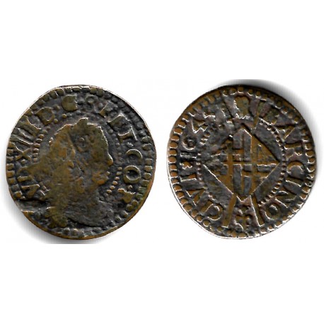 Luis XIV (Principado Catalán). 1645. Seiseno (BC+) Ceca de Barcelona