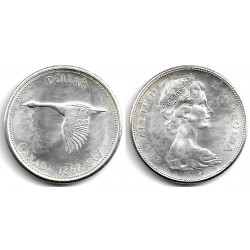 (70) Canadá. 1967. 1 Dollar (EBC+) (Plata)